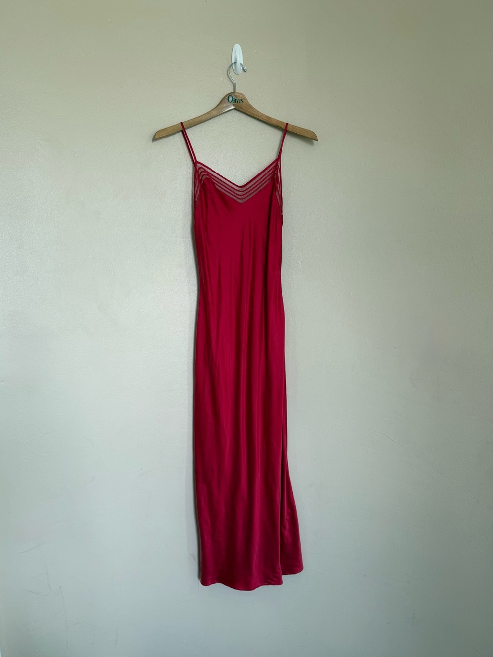 100% Silk Long Vintage Victoria’s Secret Red Dress